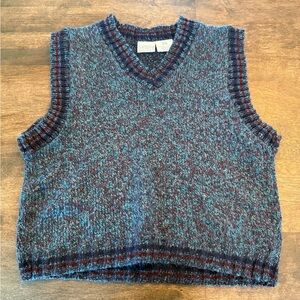 Vintage Arizona Jeans Sweater Vest with Blue & Burgundy Fleck